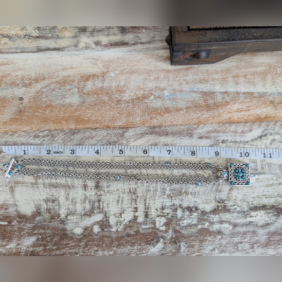 Brighton "Carnival" Blue Turquoise Enamel Necklace, Earrings, Bracelet Set W/Tin - Picture 13 of 15